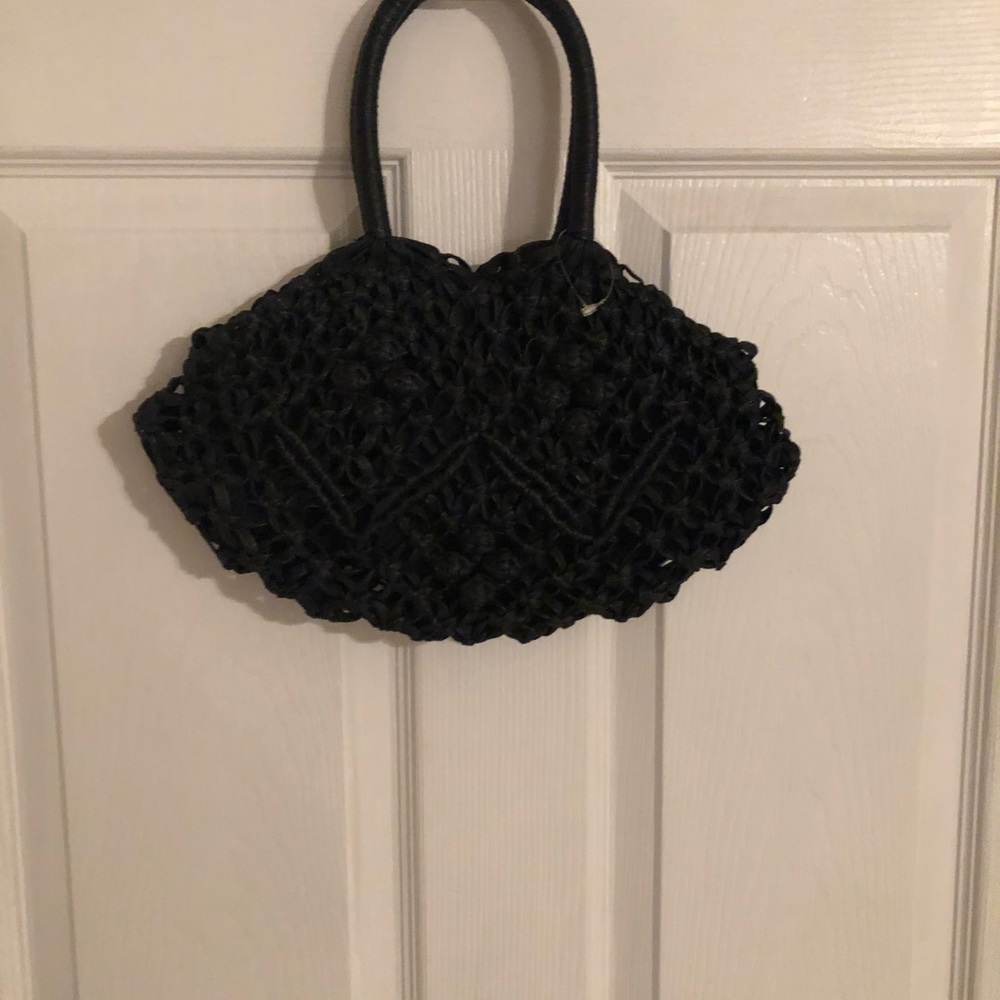 Small Black Crocheted Purse